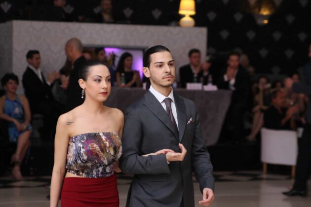 Giusy Citro e Simone Ferrara durante le fasi classificatorie del Campionato Regionale Campania e Molise di Tango Argentino 2018