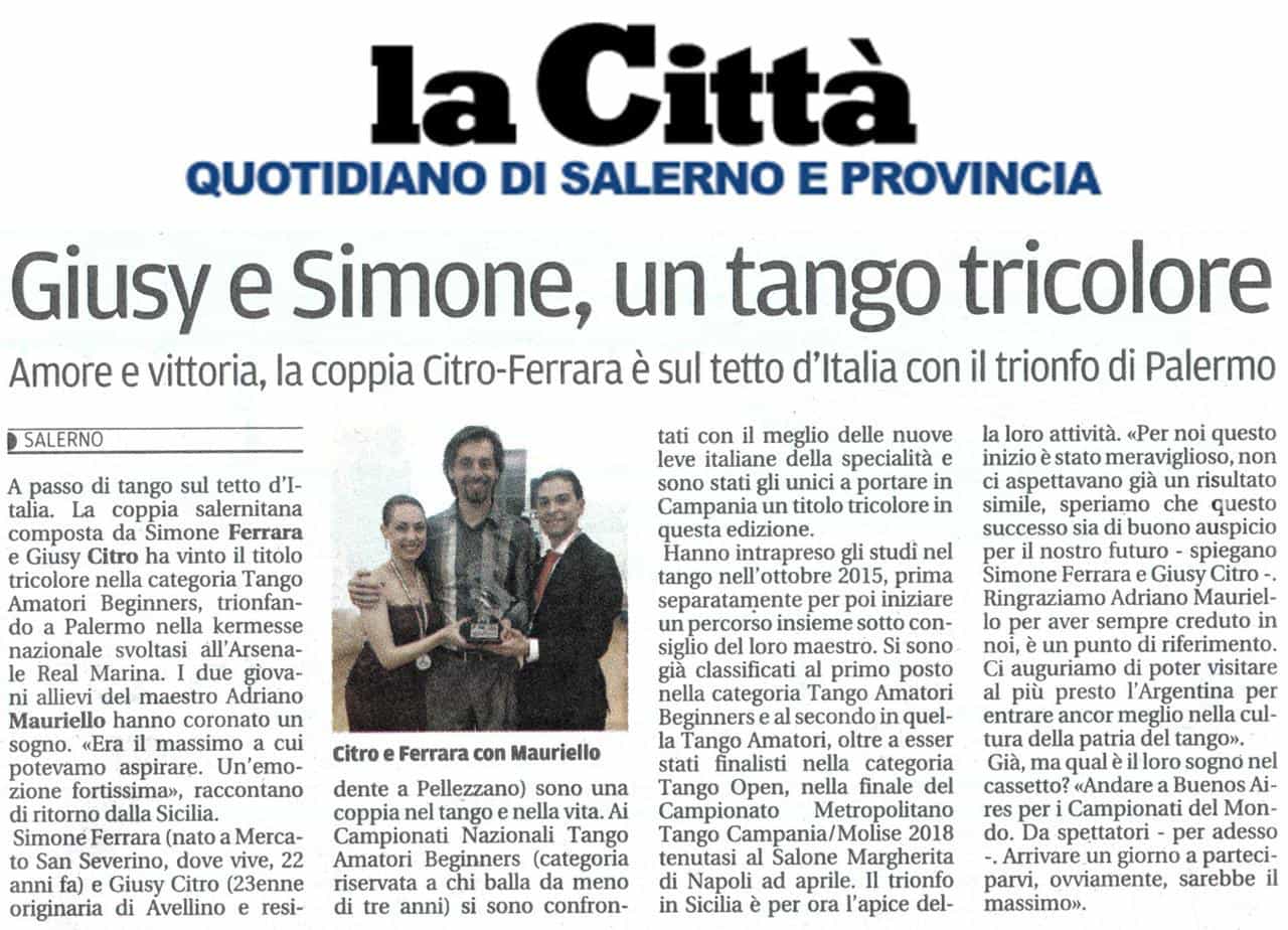 Giusy e Simone, un tango tricolore - Amore e vittoria, la coppia Citro-Ferrara è sul tetto d’Italia con il trionfo di Palermo